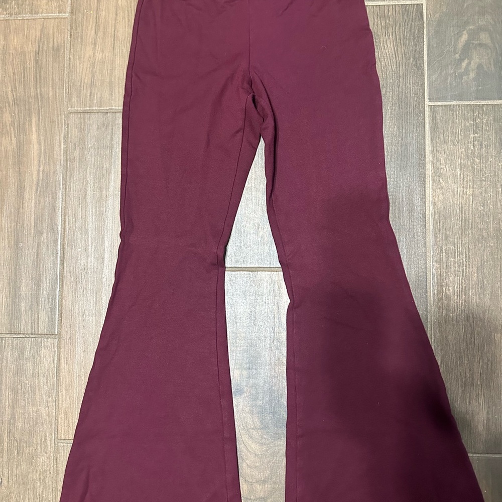 Chic Burgundy Flared Trousers